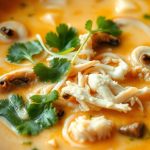 Soupe thaï au poulet et lait de coco