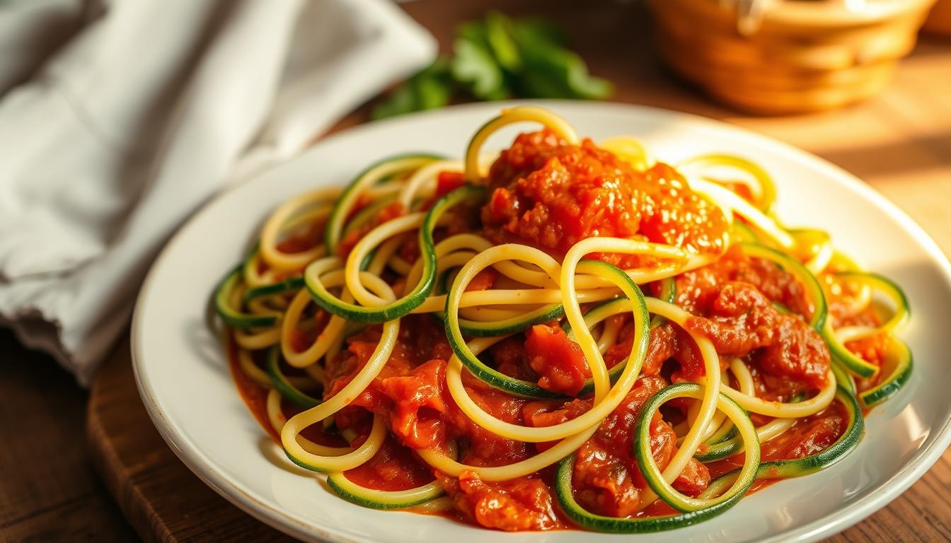 Spaghetti de courgettes à la sauce tomate