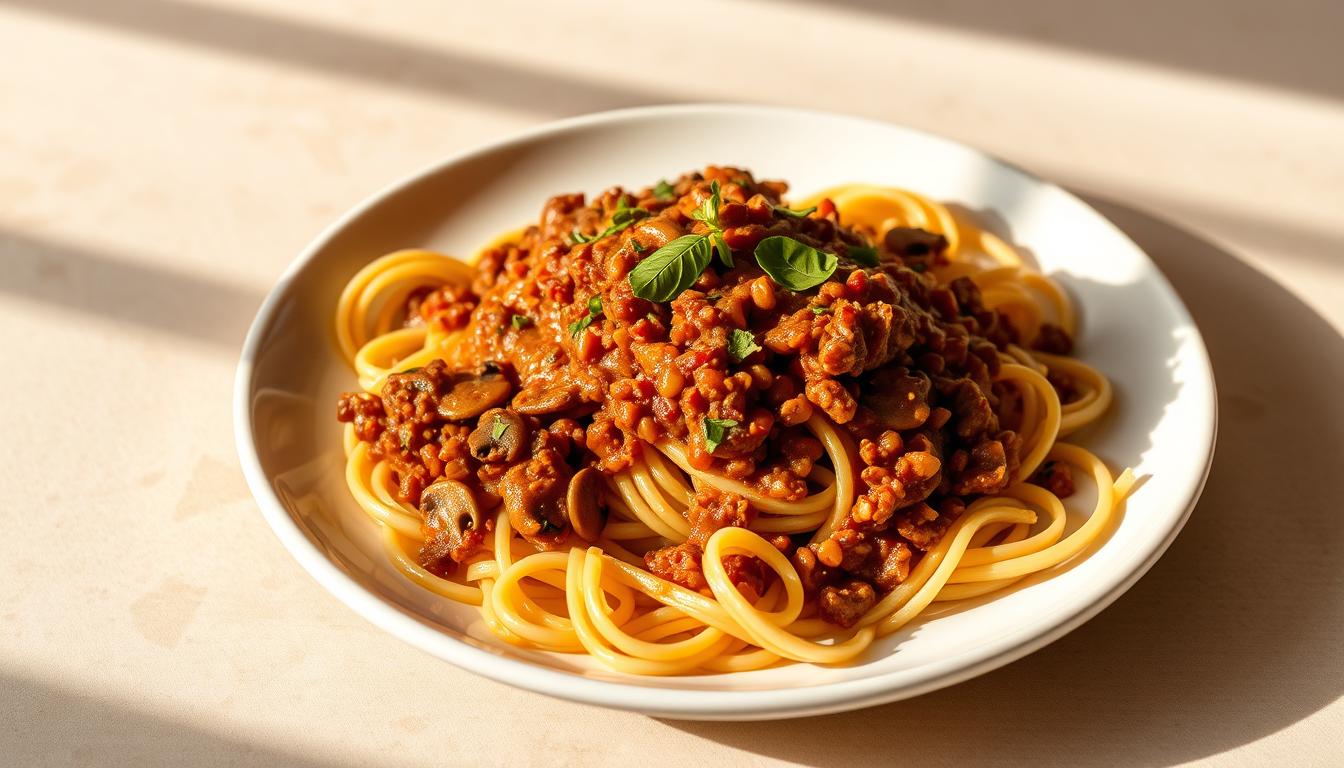 Spaghettis à la sauce bolognaise végane recette végétalienne