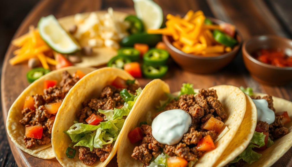 Tacos minute au bœuf épicé personnalisés Tacos minute au bœuf épicé personnalisés