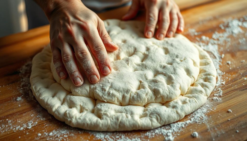 Technique d'étalement de la pâte à focaccia Technique d'étalement de la pâte à focaccia