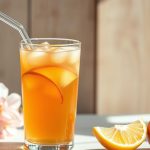 Thé glacé maison à la pêche rafraîchissant