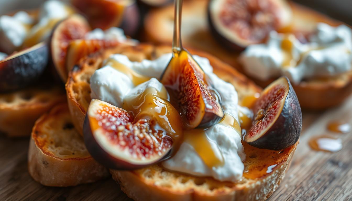 Toasts ricotta, figue et miel cuisine méditerranéenne