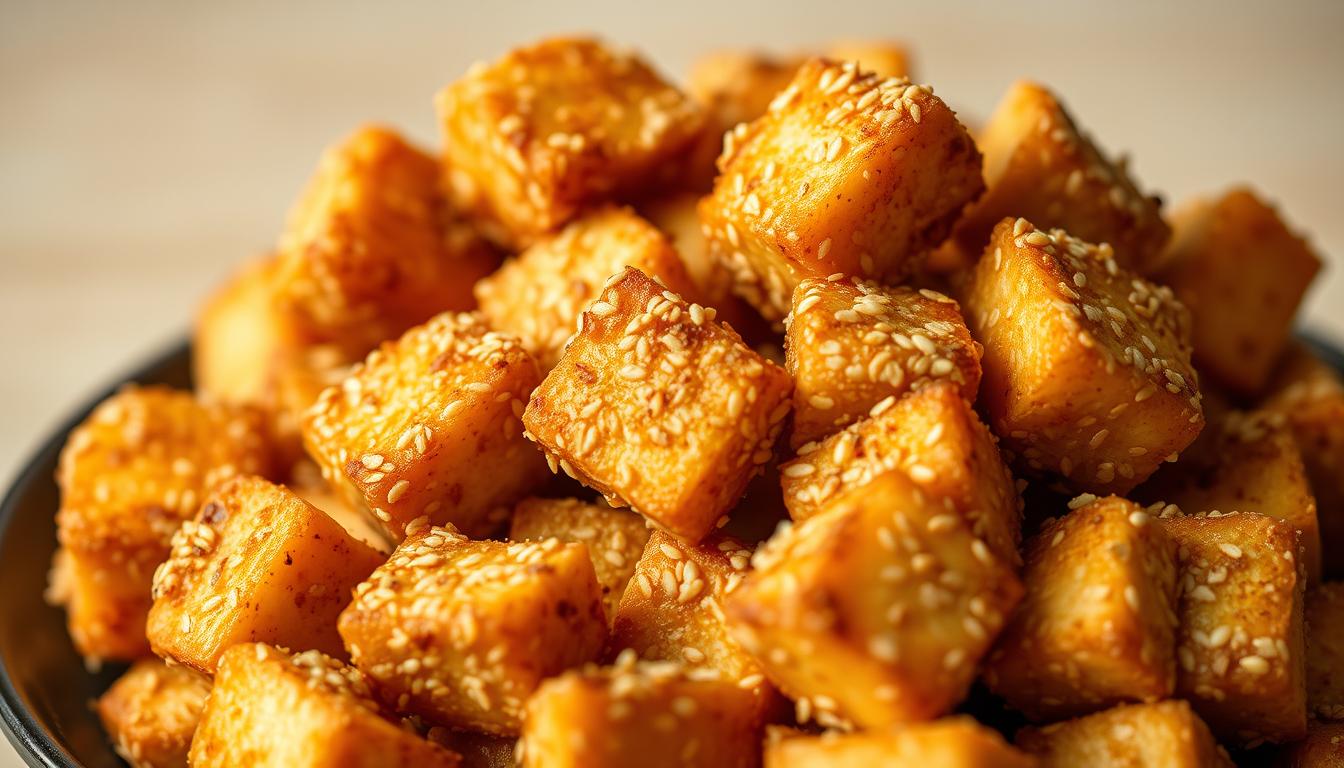 Tofu croustillant au sésame recette végétalienne