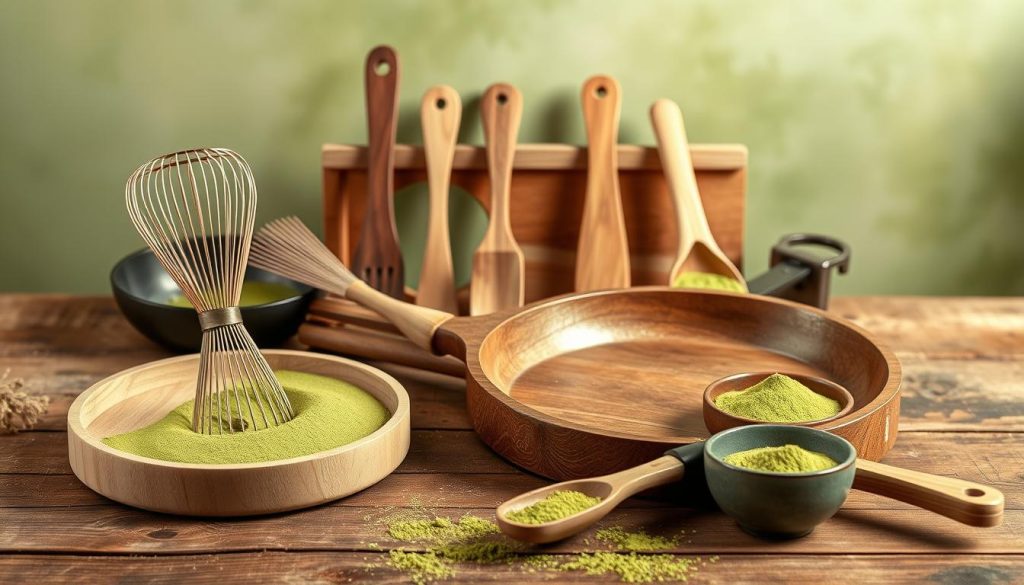 Ustensiles pour Mille-crêpes matcha