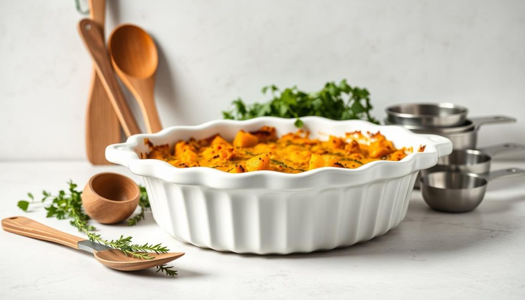 Ustensiles pour gratin de courge butternut