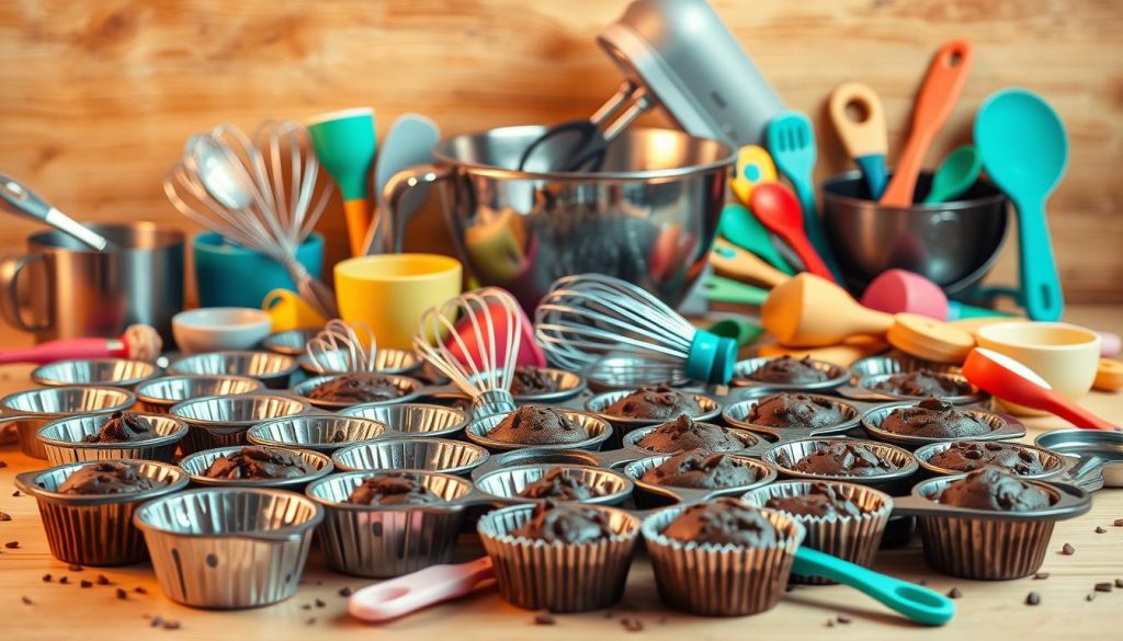 Ustensiles pour muffins au chocolat noir