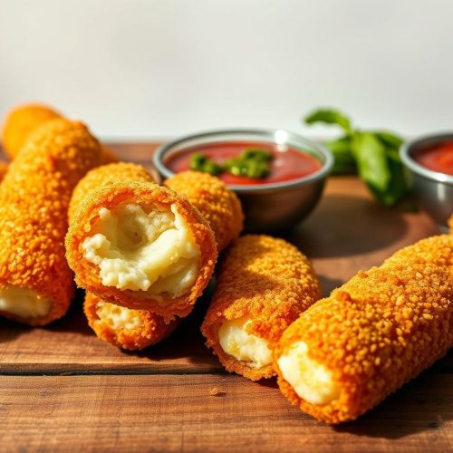 Variantes de bâtonnets de mozzarella panés