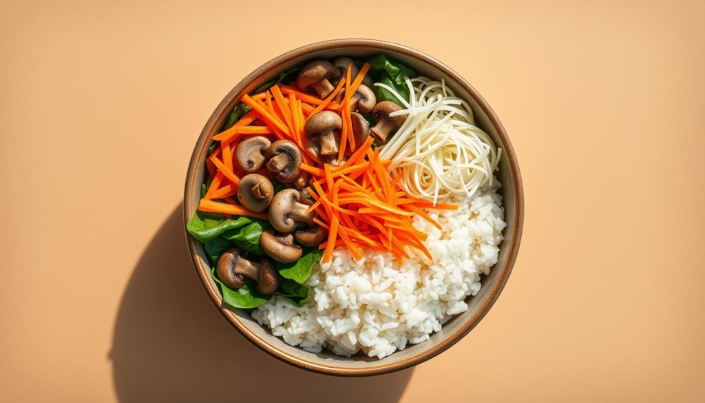 Variantes de bibimbap végétarien