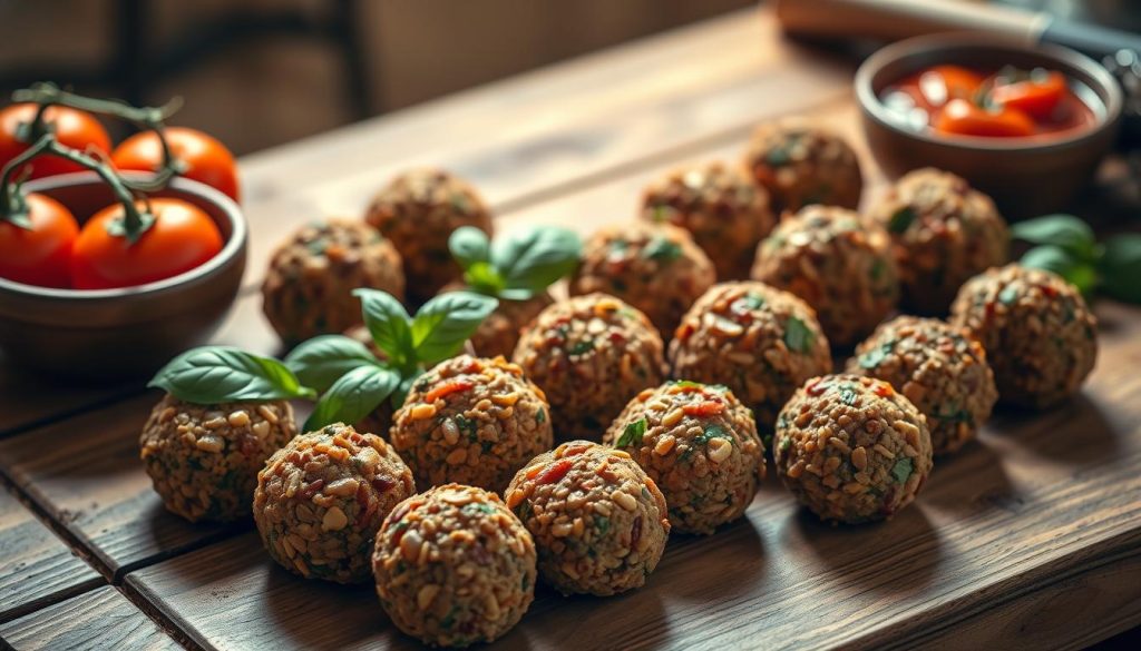 Variantes de boulettes de lentilles végétaliennes