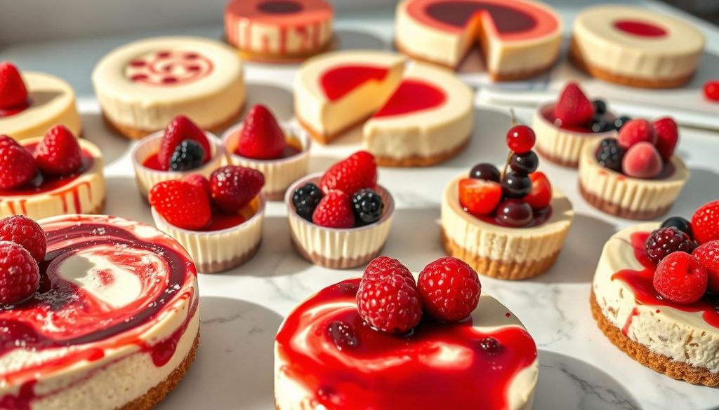 Variantes de cheesecake aux fruits rouges