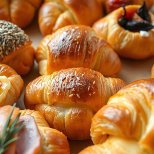Variantes de mini croissants salés