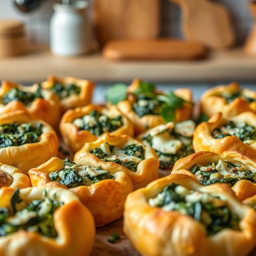 Variantes de samoussas au fromage et épinards