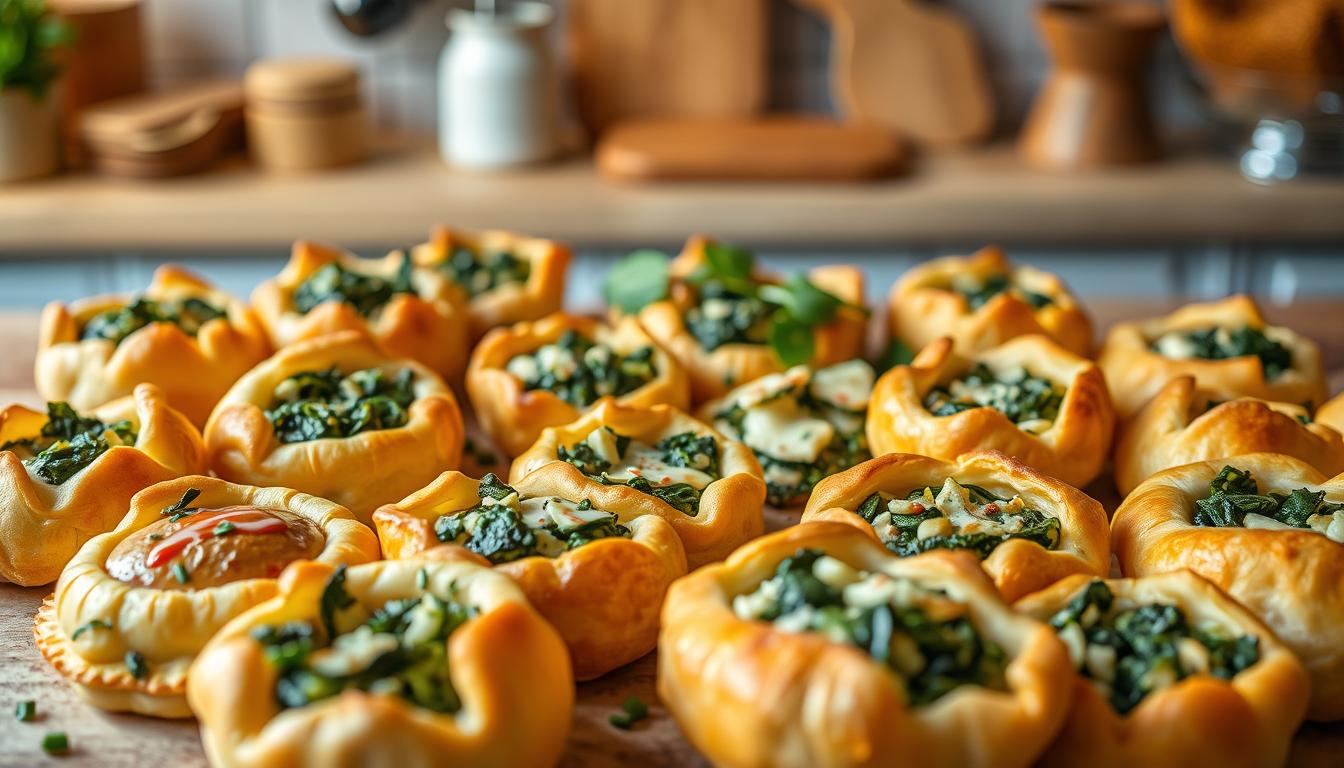 Variantes de samoussas au fromage et épinards
