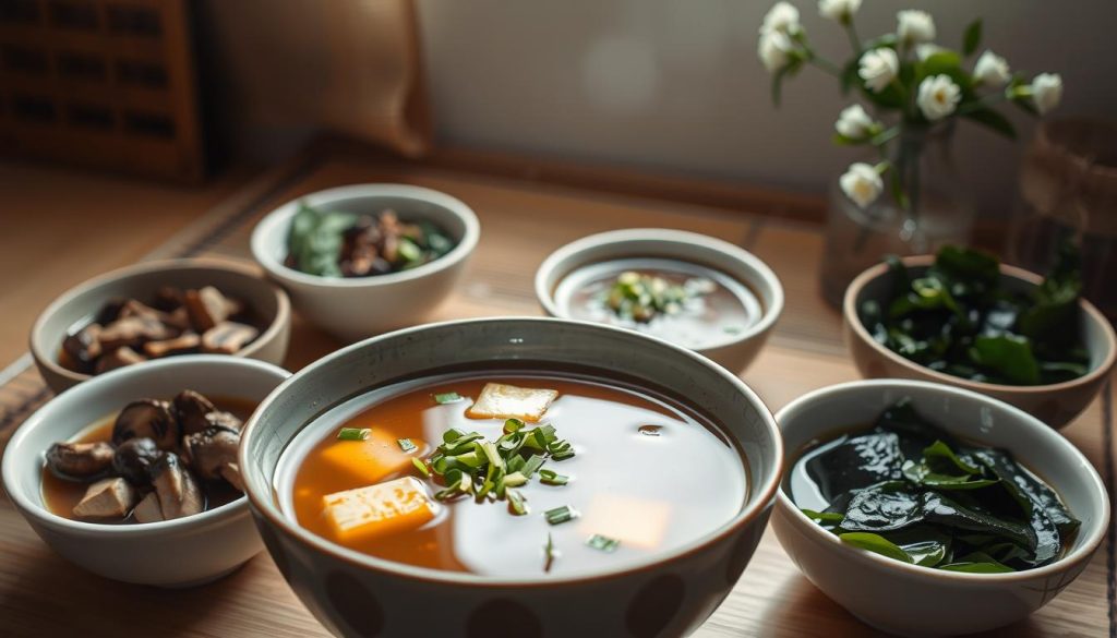 Variantes de soupe miso végétarienne Variantes de soupe miso végétarienne
