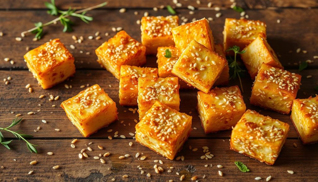 Variantes de tofu croustillant au sésame