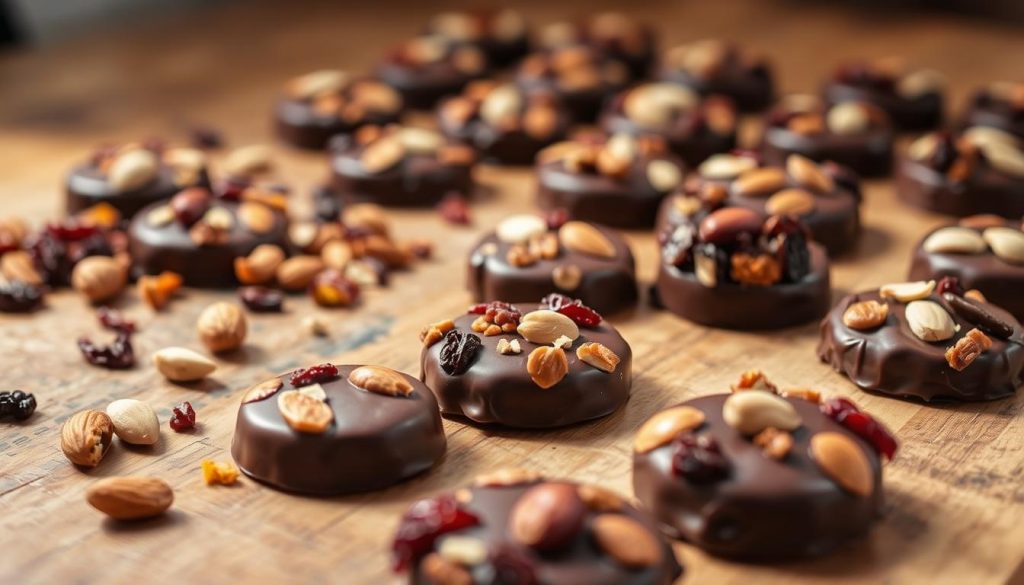 Variétés de mendiants au chocolat