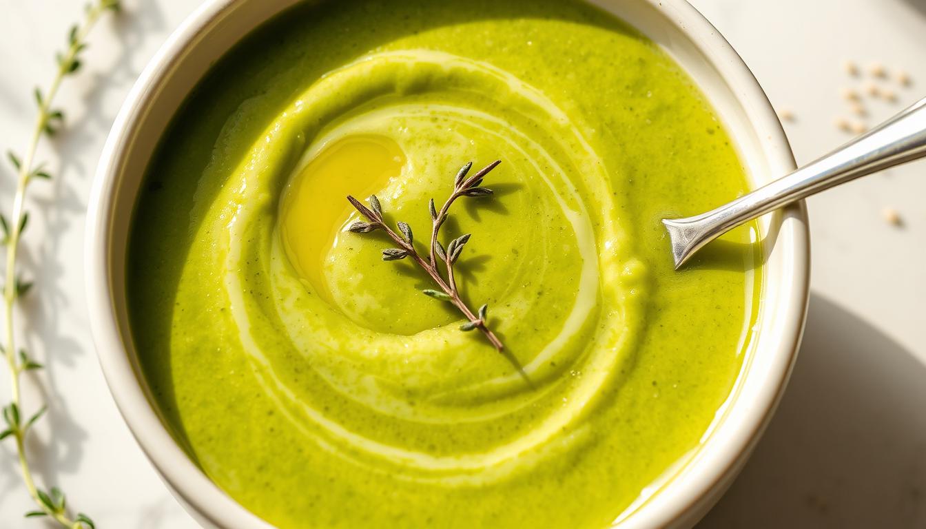 Velouté de courgette et lait d'amande