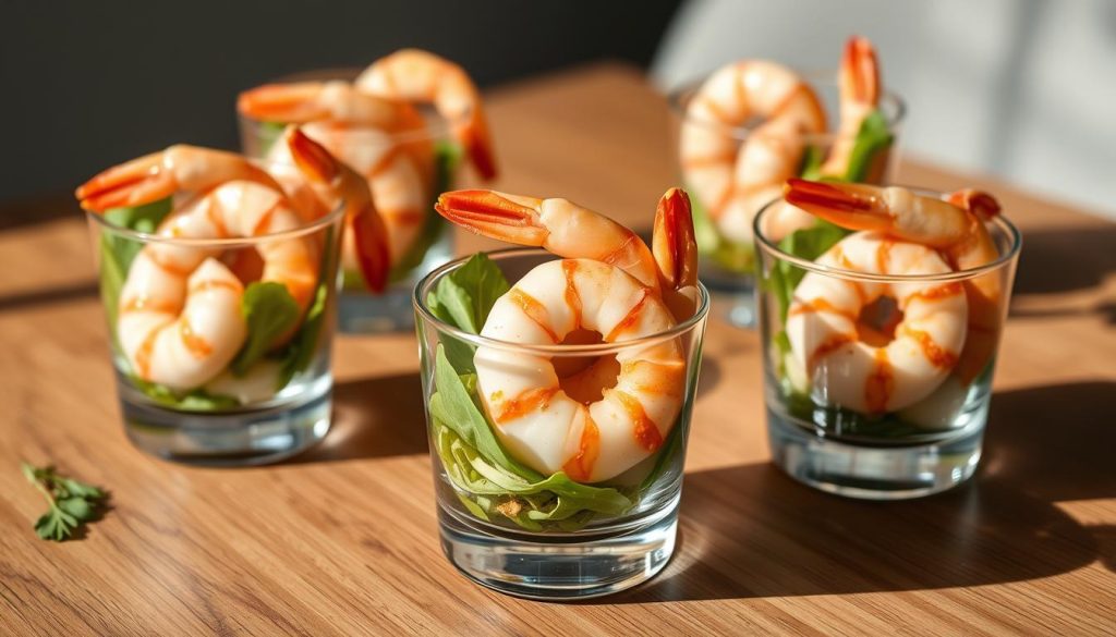 Verrines apéritives aux crevettes présentation élégante