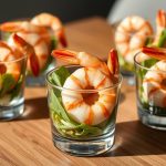 Verrines apéritives aux crevettes présentation élégante