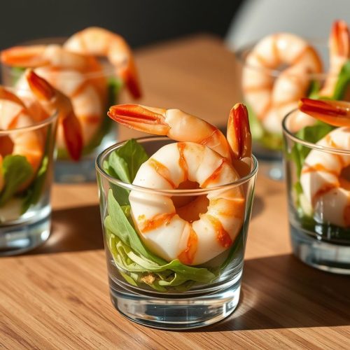 Verrines apéritives aux crevettes présentation élégante