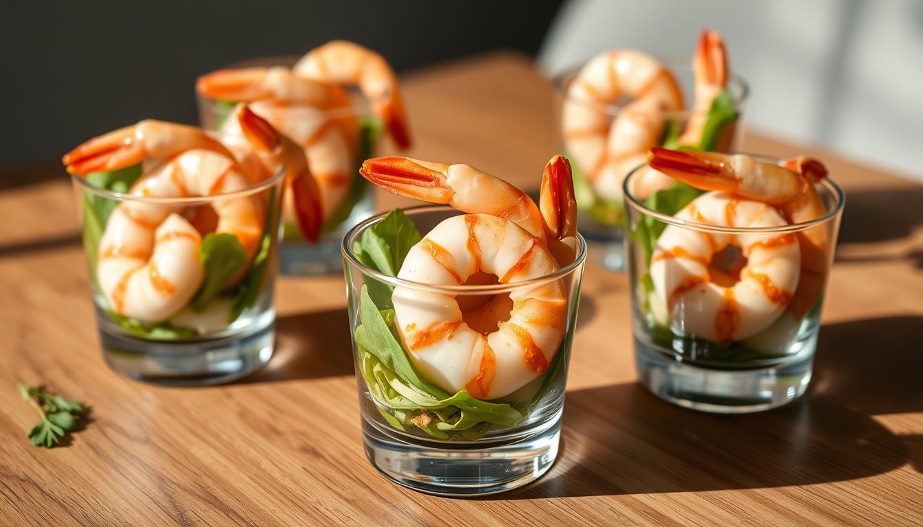 Verrines apéritives aux crevettes présentation élégante