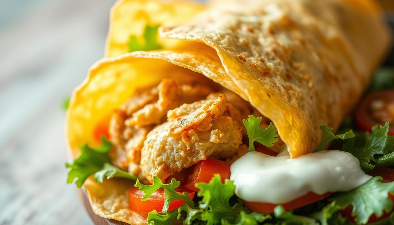 Wrap croustillant au poulet halal nutritif