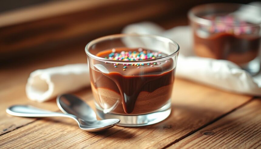 Coulants au chocolat en verrine – avec une touche festive (paillettes comestible