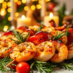 Mini brochettes de crevettes ou saint-jacques de noel