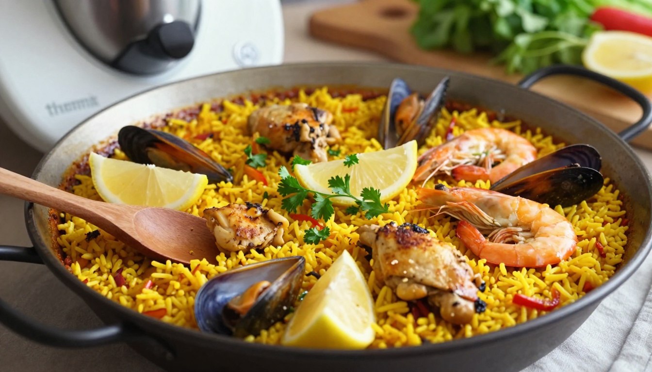 Paella Facile au Thermomix (Poulet & Fruits de Mer)