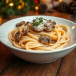 Pâtes crémeuses festives (champignons, parmesan)