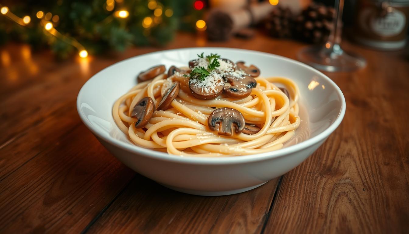 Pâtes crémeuses festives (champignons, parmesan)