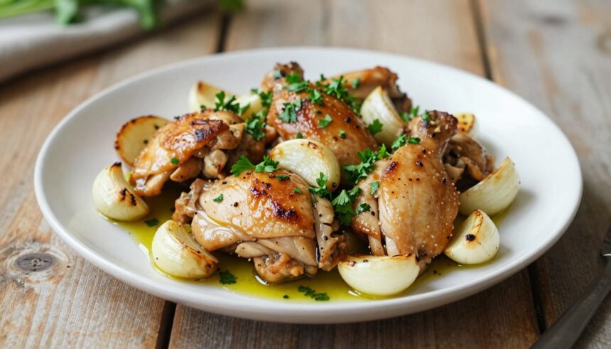 Poulet à l’ail rapide sans marinade