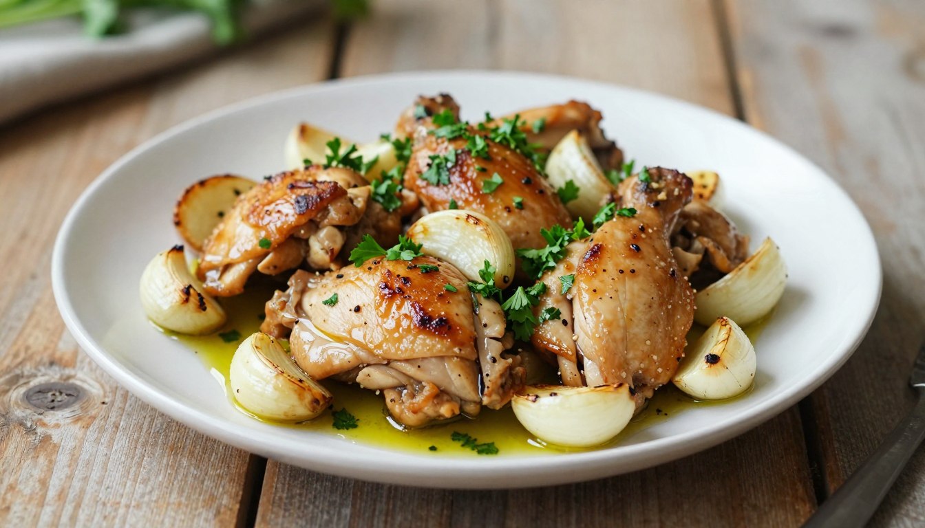 Poulet à l’ail rapide sans marinade