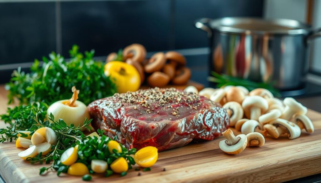 Préparation des ingrédients pour rôti Préparation des ingrédients pour rôti