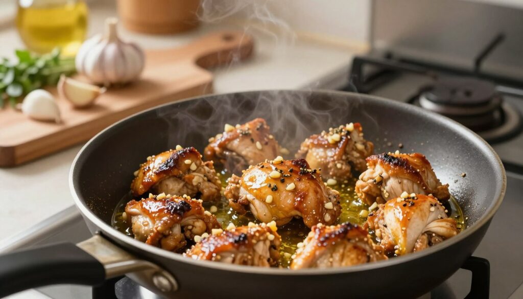 Préparation poulet à la poêle