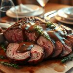Rôti de bœuf tendre sauce aux champignons