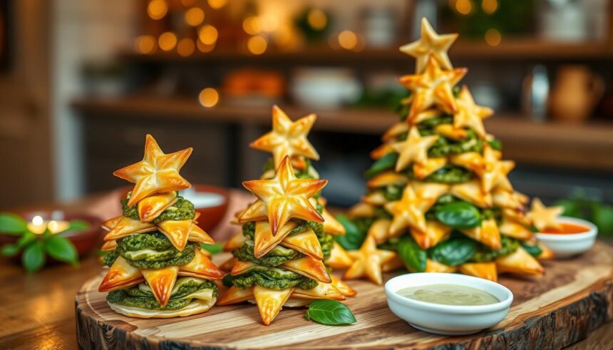 Sapin feuilleté au pesto ou fromage