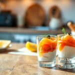 Verrines de saumon fumé et fromage frais