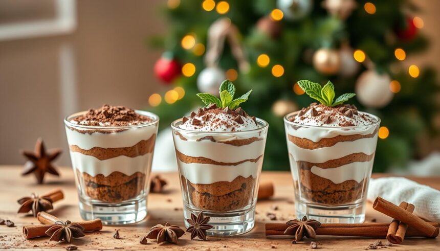 Verrines de tiramisu de Noël – café, chocolat et speculoos.