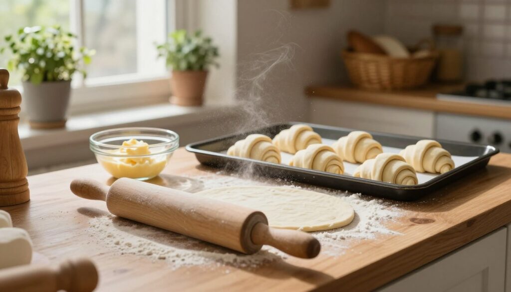 étapes préparation croissants maison