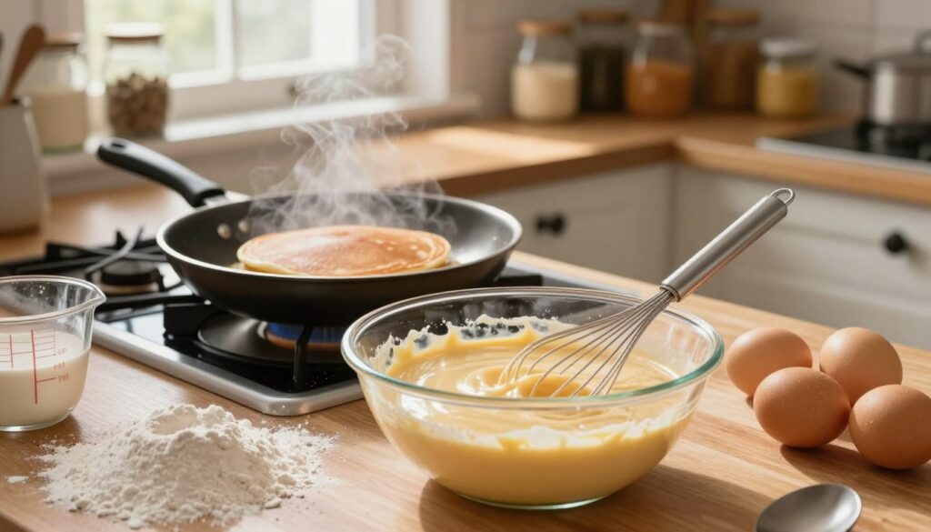 préparation pâte pancakes