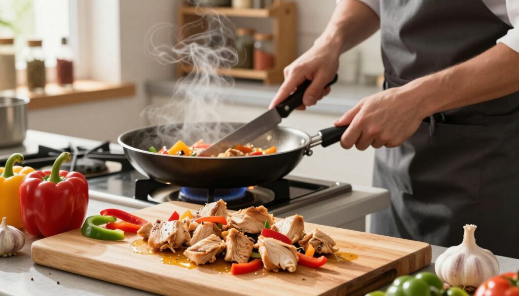 préparation poulet sauté